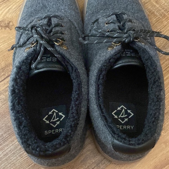 Sperry dark gray wool Top-Sider Striper Storm Cvo Seacycled sneakers size 12 - Picture 9 of 12